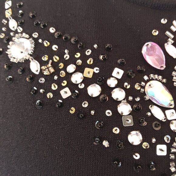 Jackie Jean black sleeveless blouse with beading - Picture 7 of 11